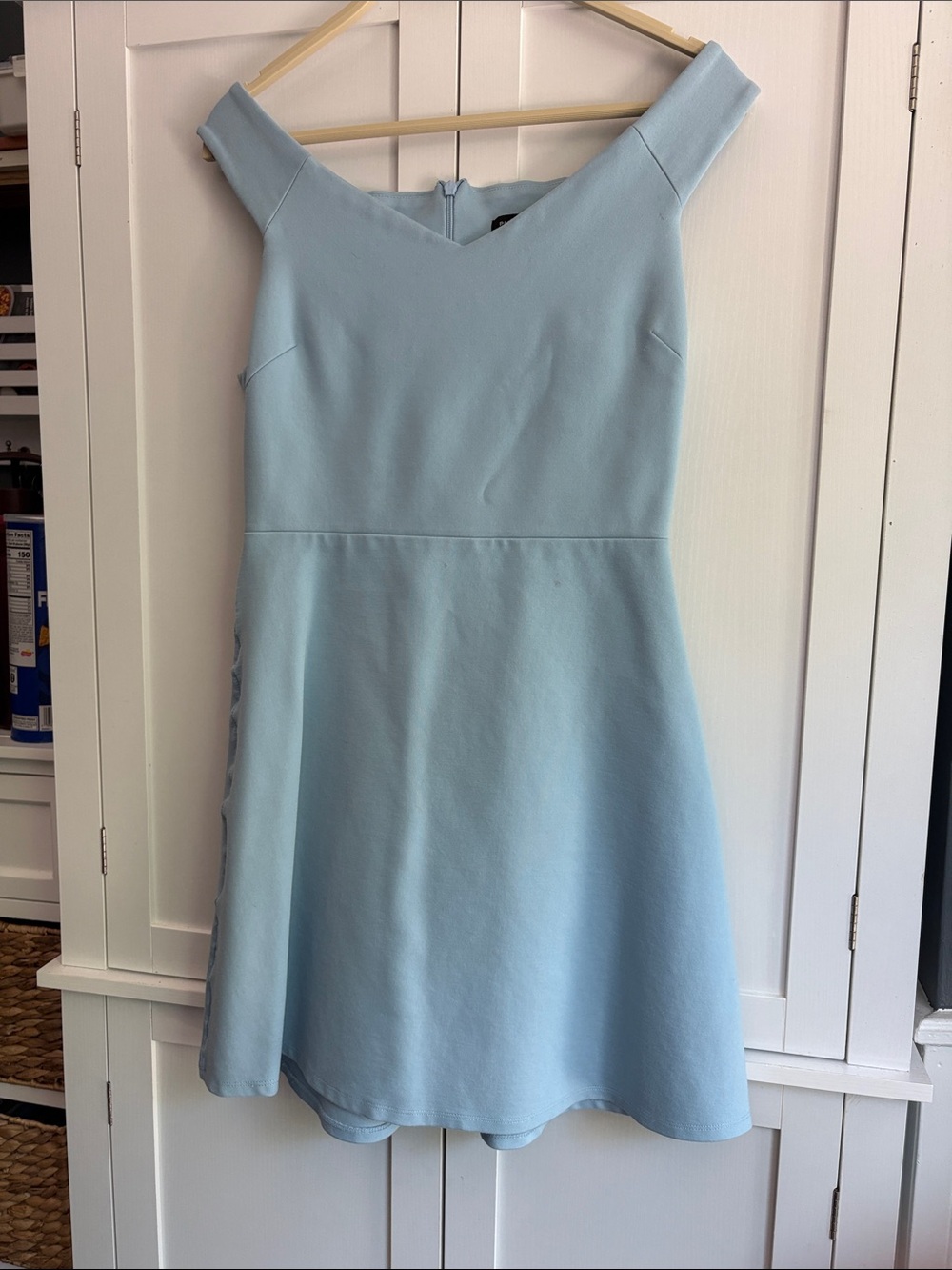 Light Blue Off-Shoulder Mini Dress